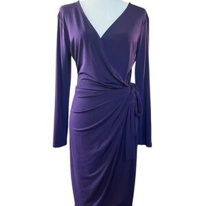 Lark & Ro Elegant Eggplant Wrap Dress